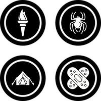 antorcha y araña icono vector