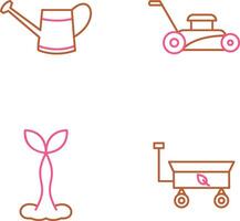 Watering tool and Lawn Mower Icon vector