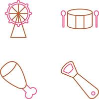 Ferris Wheel and Drum Icon vector