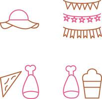 Garlands and Woman Hat Icon vector