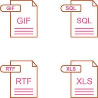 gif y sql icono vector