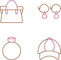 bolso y pendientes icono vector