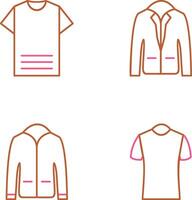 Plain T Shirt and Stylish Jacket Icon vector