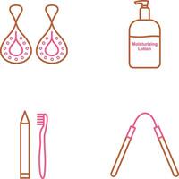 Earring and Lotion Icon vector