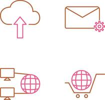 Upload to Cloud and Message Settings Icon vector