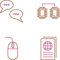 Conversation Bubbles and Processors Connected Icon vector