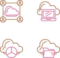 Network and Laptop Icon vector