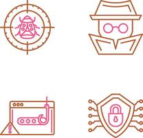Bug Target and Hacker Icon vector