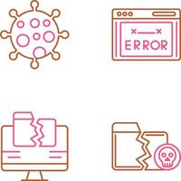 virus y error código icono vector