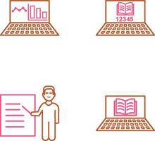 Online Stats and Online Study Icon vector