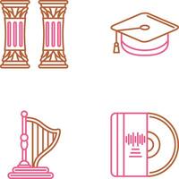 Column and Mortarboard Icon vector