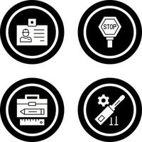 Identity Card and Stop Sign Icon vector