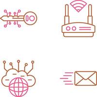 Key and WIFI Icon vector