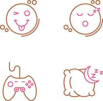Tongue Out and Sleep Icon vector