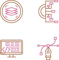 Layers and Flowchart Icon vector