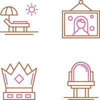 Hammock and Wedding Photo Icon vector