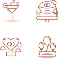 Coktail and Wedding Icon vector