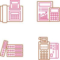 fax y calculador icono vector