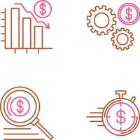 Chart Down and Settings Icon vector