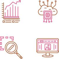 Bar Chart and Cloud Computing Icon vector