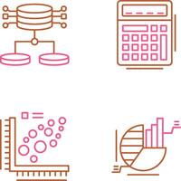 estructurado datos y calculadora icono vector