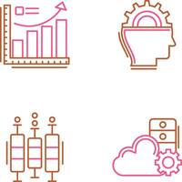 Growth Chart and Machine Learning Icon vector