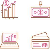 Chart Up and Money Down Icon vector