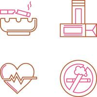 Broken Cigarette and Chewing Gum Icon vector