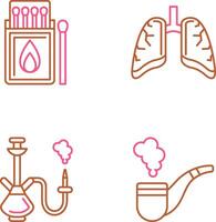 Match Box and Lungs Icon vector