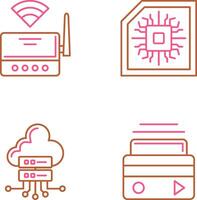 Wifi enrutador y chip icono vector