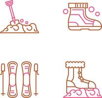 pala y esquí botas icono vector