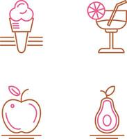 Ice Cream and Cocktail Icon vector