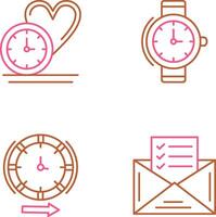 amor y muñeca reloj icono vector