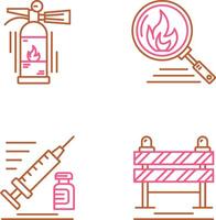 Fire Extinguisher and Disaster Icon vector