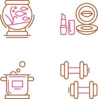 Fishbowl and Makeup Icon vector