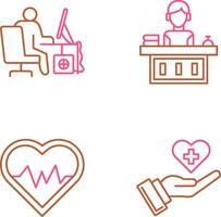 Computer Worker and Office Reception Icon vector