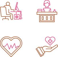 Computer Worker and Office Reception Icon vector