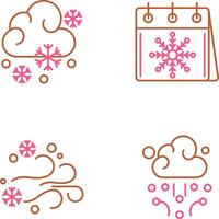 Snowy and Calender Icon vector