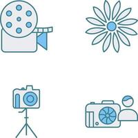 reel and flower Icon vector