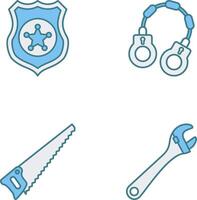 Police shield and Handcuff Icon vector