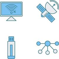 Disconnected Network and Satellite Icon vector