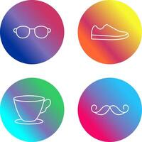 Gafas de sol y zapato icono vector