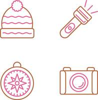 Winter Hat and Flash Light Icon vector