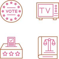 Vote and Tv Icon vector