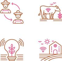 Connect and Cattle Icon vector