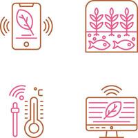 Smart Phone and Hydroponic Icon vector