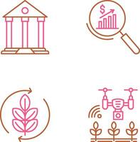 Parthenon and Statistics Icon vector