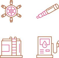 Ship Wheel and Binocular Icon vector