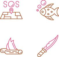 Sos and Fish Icon vector