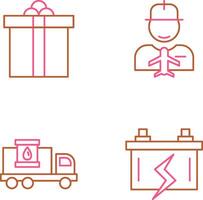 Gift Box and Worker Icon vector